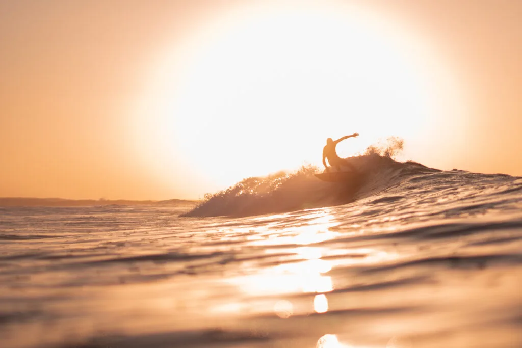 A surfer doing a turn in Galicia, Valdoviño