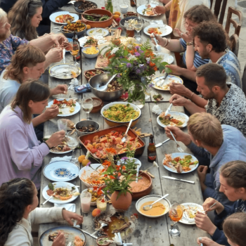 A Team Dinner with our friends, having a really great time on a september evening!